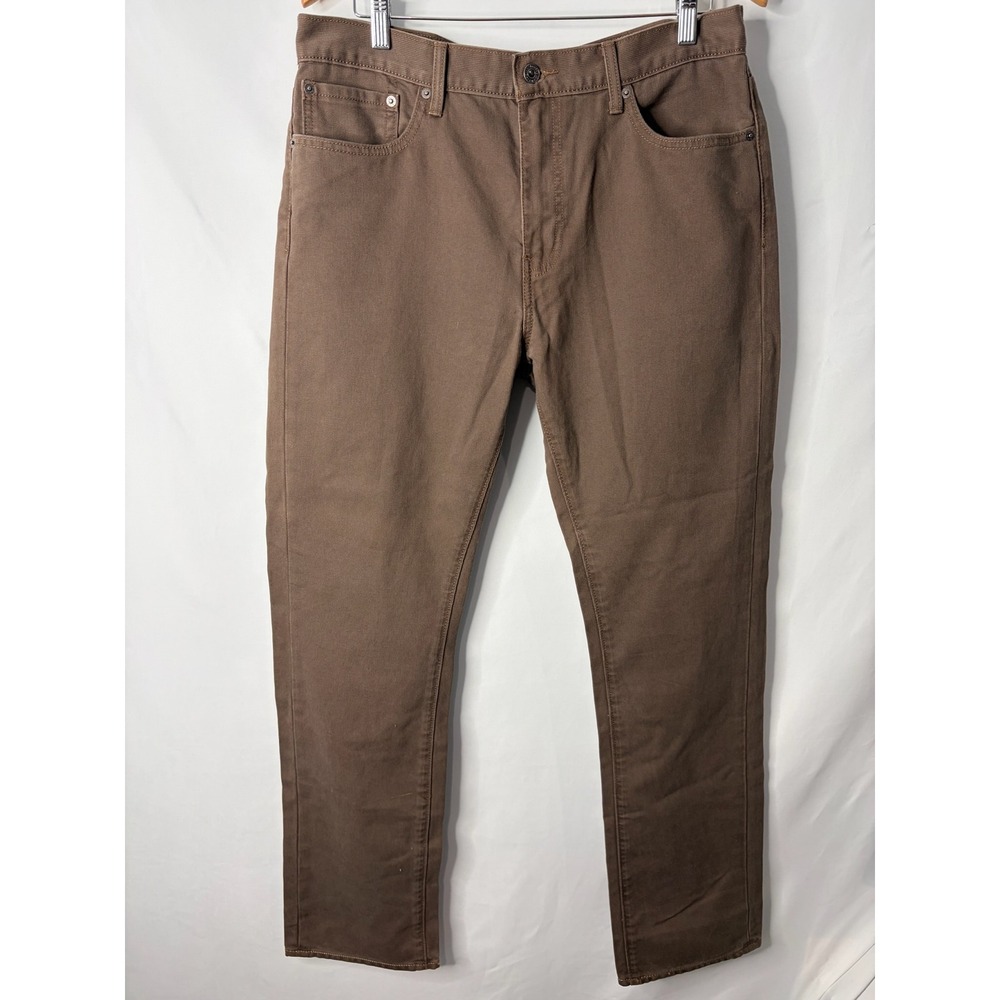 Levis 513 Slim Straight Brown Bedford Cord Pants Mens 36x34 Textured Trousers